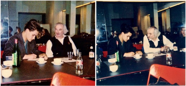 Maarten Slagboom met Holger Czukay, december 1989